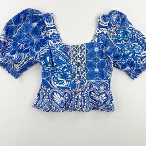 Farm Rio Blue Tile Top